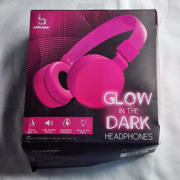 Bass Jaxx "Glow In the Dark" Lightweight Headphones (Wired) BLUE - Picture 2 of 2